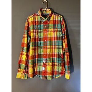 Ralph Lauren Vintage Mens Custom Fit Madras Plaid Button Down Shirt Size 2XL
